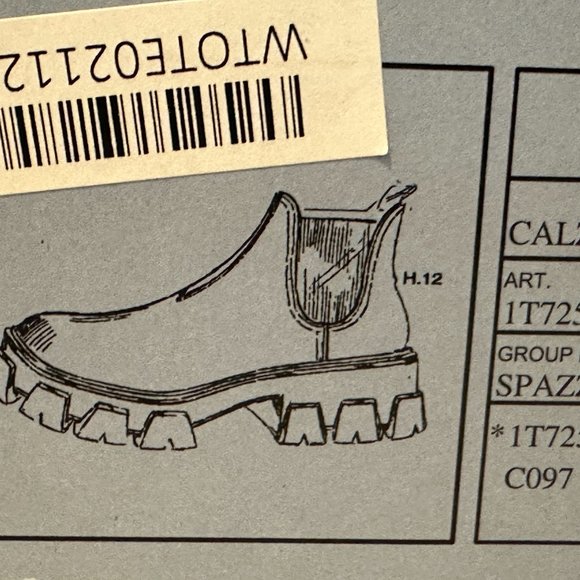 PRADA Monolith Brushed Leather Lug Sole Pull On Chelsea Ankle Boots Black - Picture 15 of 15